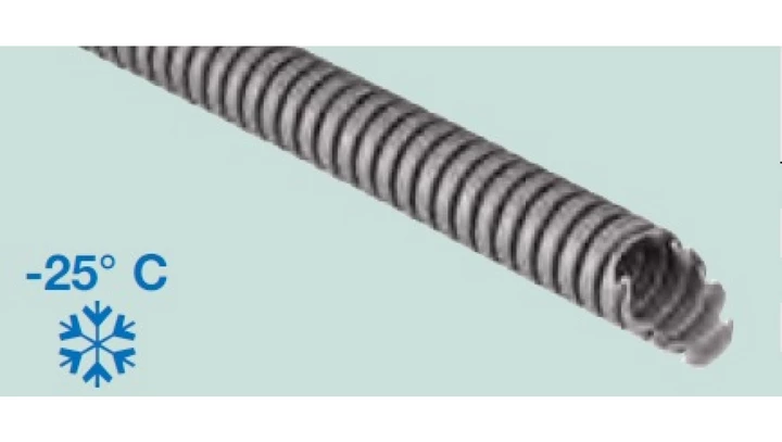 Rura karbowana 750N Mrozoodporna -25C szara PVC fi 25 /50m/ ECTC1825