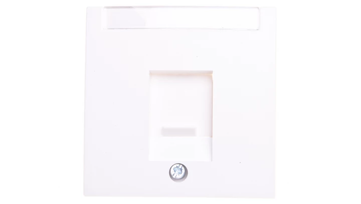 B.Kwadrat/S.1/B.3/B.7 Płytka czołowa pojedyncza z zasuwą chroniącą przed kurzem i polem opisowym, biały 11701909