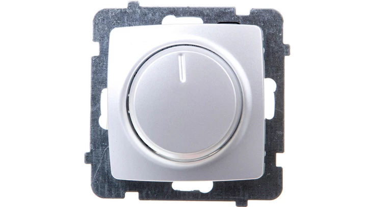 KARO Ściemniacz przyciskowo-obrotowy /żarowy i halogenowy/ srebrny perłowy ŁP-8S/m/43