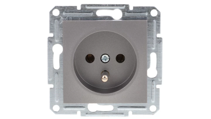 Gniazdo 2P+PE bez ramki, stalowe EPH2800162