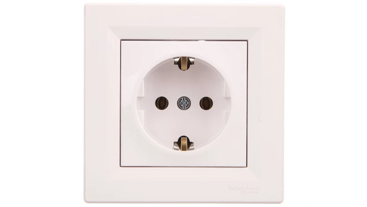 Asfora Gniazdo pojedyncze z/u SCHUKO białe EPH2900121