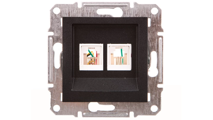 ASFORA Gniazdo telefoniczne podwójne bez ramki antracyt EPH4200171