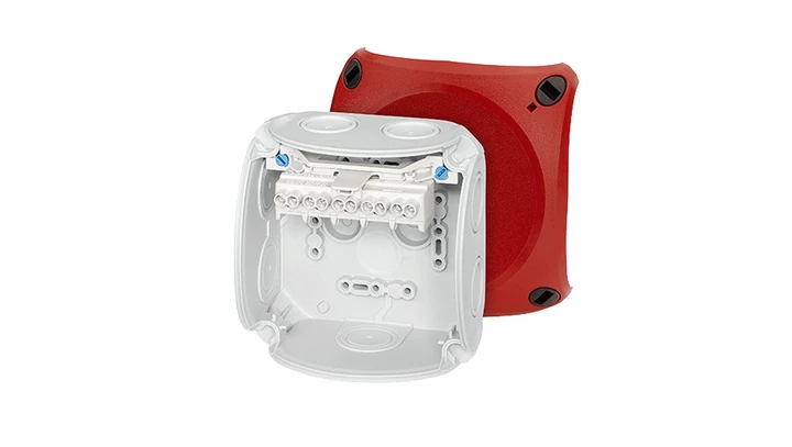 Puszka odgałęźna 104x104x70 5x4mm2 CU IP66 czerwona DK 0404 R 62000039