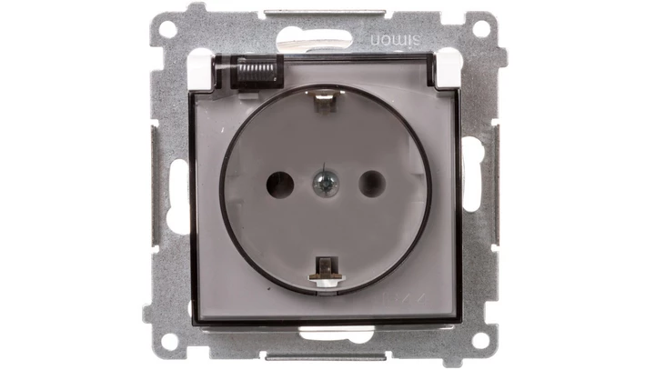 Simon 54 Premium Gniazdo Schuko do wersji IP44 z przeslonami (moduł) 16A, 250V białe DGSZ1BZ.01/11A