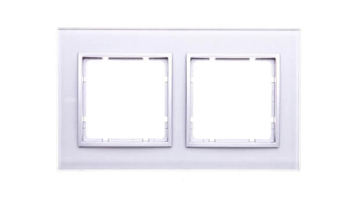 Berker/B.7 Glas Ramka podwójna szkło pozioma szklana aluminium złoty 10126414