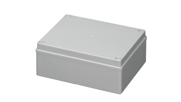 Puszka natynkowa gładka z pokrywą seria 410 IP56 240x190x90 szara EC410C7