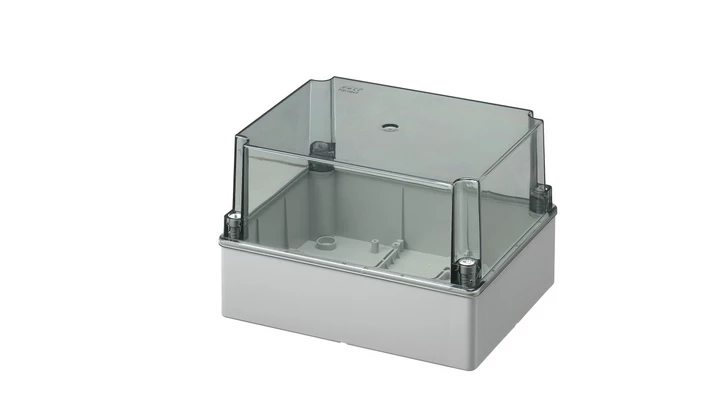 Puszka natynkowa wysoka z przeźroczystą pokrywą seria 440 IP56 240x190x160 szara EC440C7