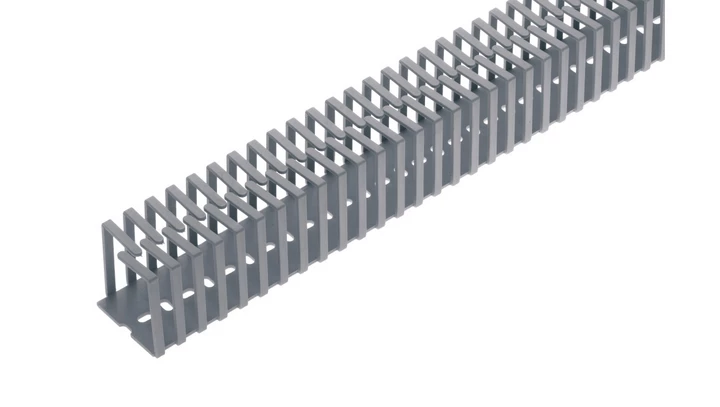 Korytko grzebieniowe elestyczne mocowane śrubami 30x30x500 szare /0.5m/ EC23405