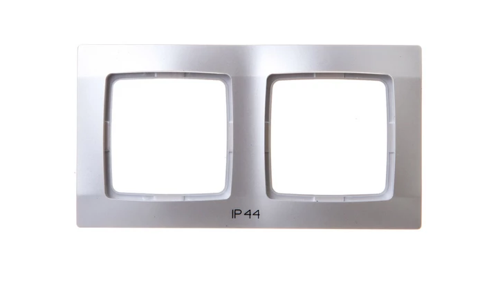 KARO Ramka podwójna do łączników IP44 srebrny perłowy RH-2S/43