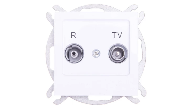 AS Gniazdo antenowe RTV przelotowe 16dB białe GPA-16GP/m/00