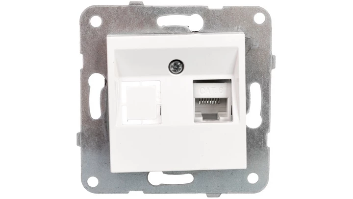 Karre Gniazdo Komputerowe 1xrj45 Kat. 6, Kolor Biały / 90963678
