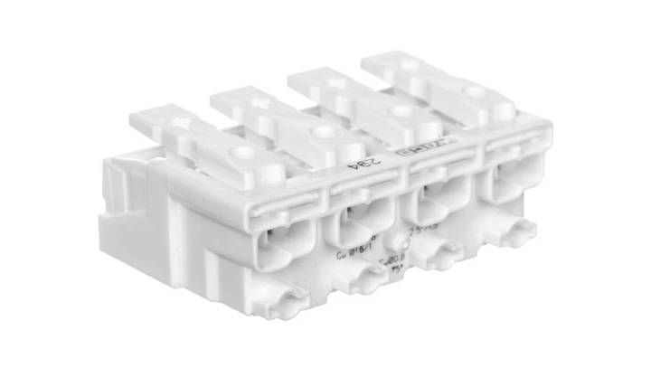 Złączka zasilająca 4-przewodowa 2,5mm2 szara 294-4004 /500szt./