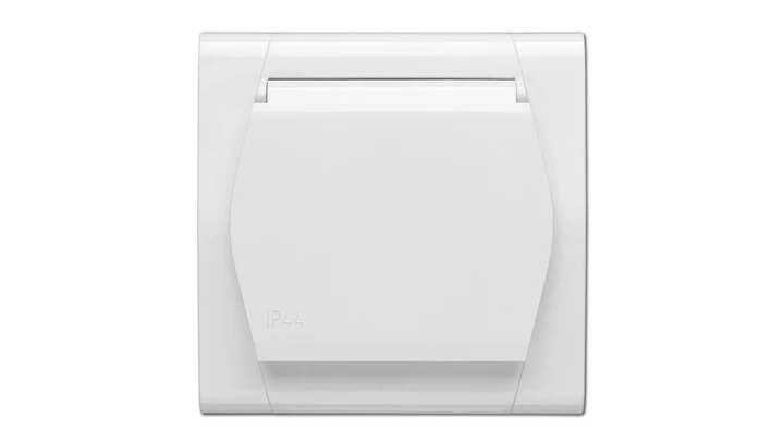 FESTA Gniazdo pojedyncze 2P+Z IP44 z klapką białe 0873-00