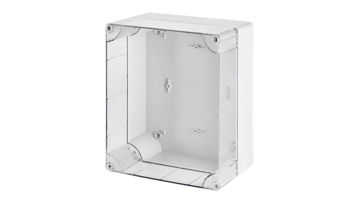 INDUSTRIAL Puszka hermetyczna n/t 313x253x165mm IP65 szara, pokrywa transparentna 2724-01