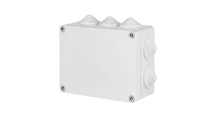 INDUSTRIAL Puszka hermetyczna n/t 198x139x82mm IP55 z 8 dławicami szara 2707-02