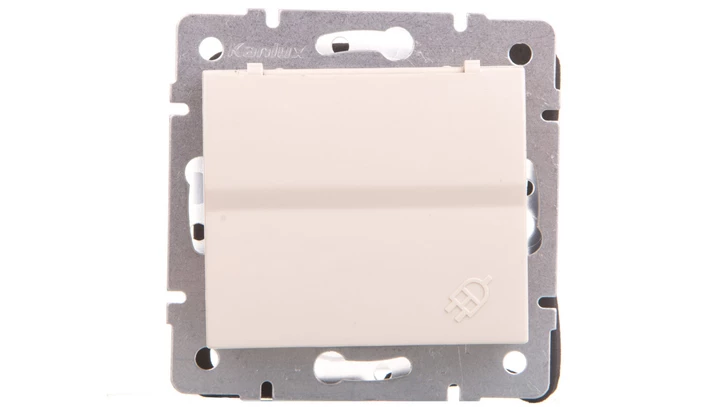 LOGI Gniazdo hermetyczne z klapką 2P+Z IP44 śrubowe 16A 250V Kremowy 25147