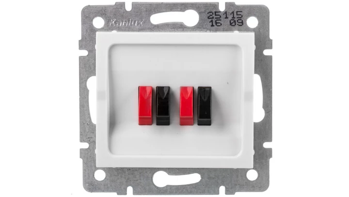 LOGI Gniazdo głośnikowe podwójne Biały 25115