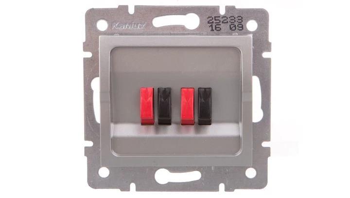 LOGI Gniazdo głośnikowe podwójne Srebrny 25233