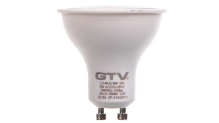 Żarówka LED GU10 3W 220lm 3000K AC180-250V 120st. LD-NGU10P-3W