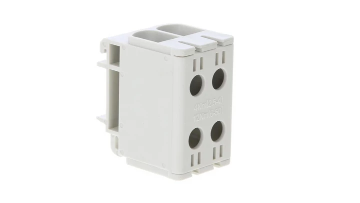 Blok rozdzielczy-odgałęźny 2x1-biegun AL/CU 2,5-50mm2 szary montaż płaski i na szynę TH WLZ35/2x50/s 48.251