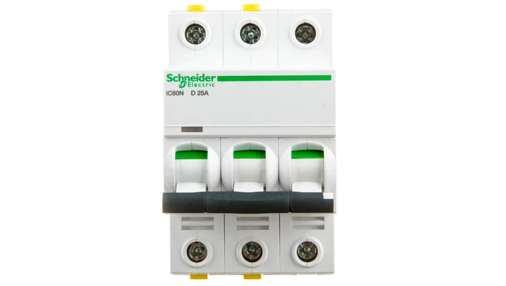 Wyłącznik nadprądowy 3P D 25A 6kA AC iC60N-D25-3 A9F05325