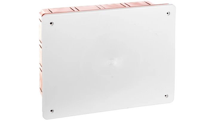 Puszka podtynkowa z pokrywą seria 350 196x152x70 czerwony-biały EC350C6