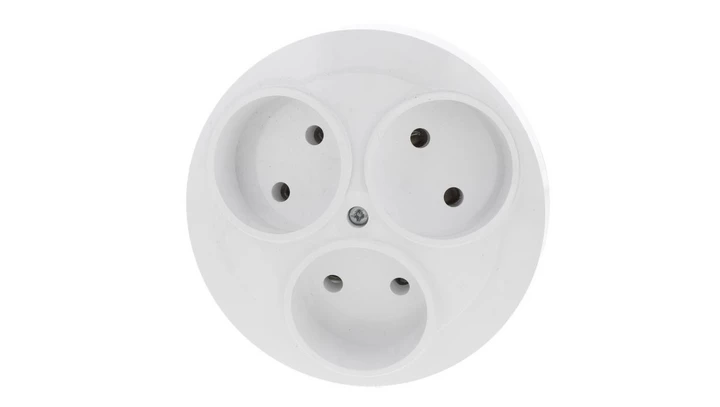 OPAL Gniazdo potrójne b/u /montaż w PK60/ białe PT-35 Op