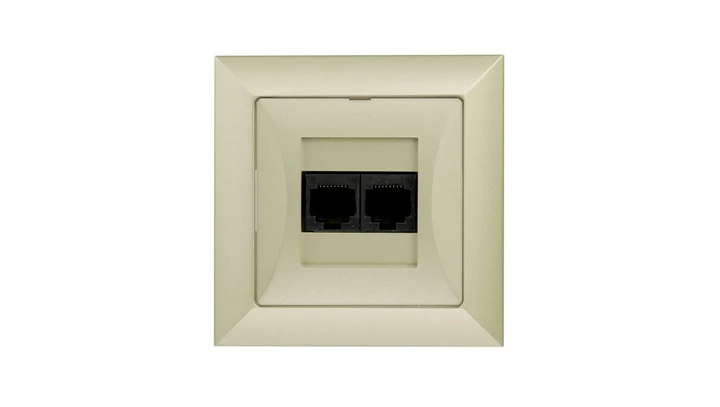 OPAL Gniazdo komputerowe podwójne 2xRJ45 kat.6 krone LSA+ metalizowany piaskowy GTO - 22Op/6