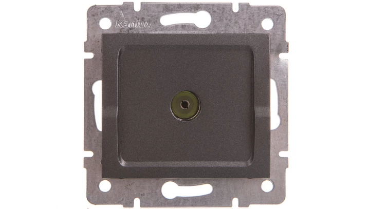 LOGI Gniazdo antenowe typu F końcowe Grafit 25275