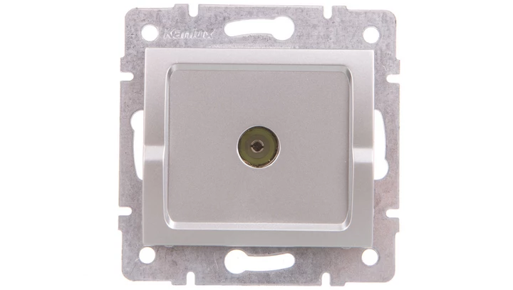 LOGI Gniazdo antenowe typu F końcowe Srebrny 25216