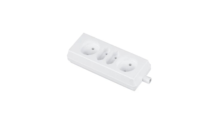 Gniazdo przenośne czterokrotne 16A 2x2P+2xEuro 250V białe GN-462