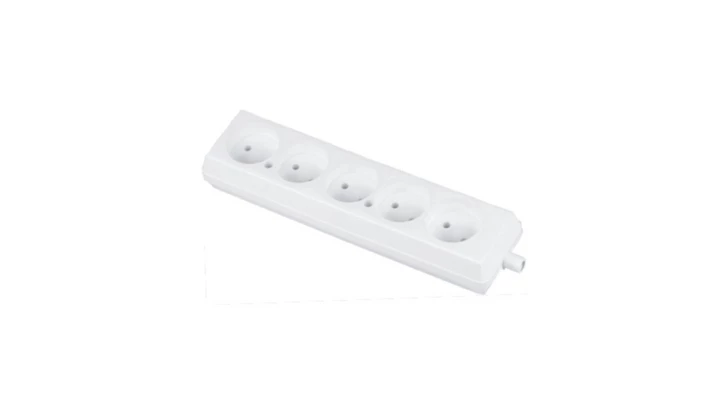 Gniazdo przenośne pięciokrotne 16A 2P 250V białe GN-560