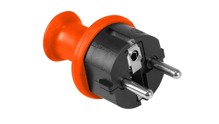 Wtyczka prosta 16A z/u Uni-Schuko 250V IP44 pomarańczowa WT-40H