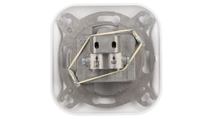 TOPAZ Gniazdo antenowe podwójne RTV/SAT białe GAPS/2-T