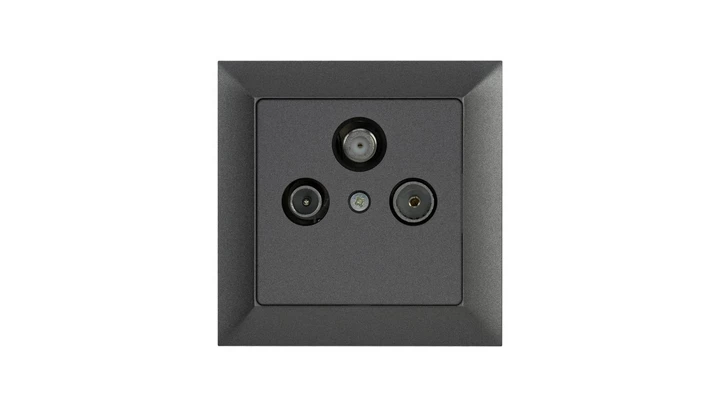 PREMIUM Gniazdo antenowe RTV/SAT przelotowe białe GAPS/P-Pr