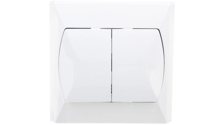 AKCENT Łącznik schodowy + pojedynczy z podświetleniem biały ŁP-9AS/00