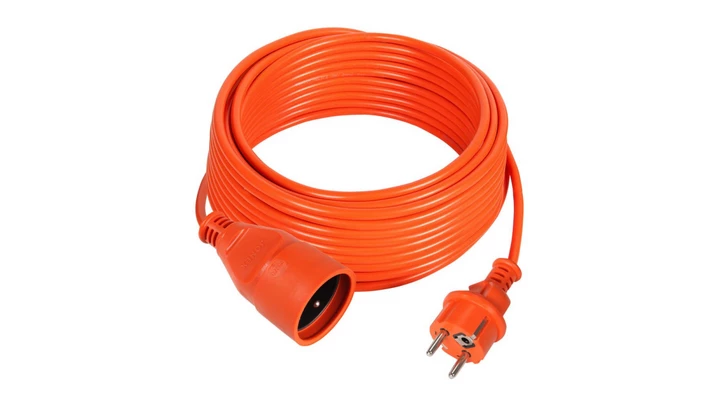 Przedłużacz ogrodowy 1-gniazdo z/u 10A 50m /H05VV-F 3x1/ pomarańczowy PS-170