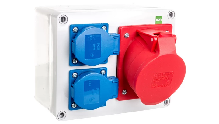 Rozdzielnica budowlana RS-3 2x2P+Z, 32A/5P, IP44 6203-01