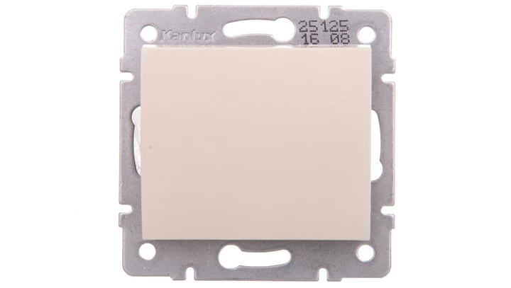 LOGI Łącznik jednobiegunowy śrubowy 10AX 250V kremowy 021000103 25125