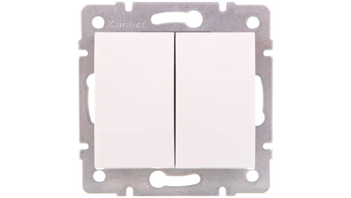 LOGI Łącznik zwierny podwójny śrubowy 10AX 250V biały 021022102 25069