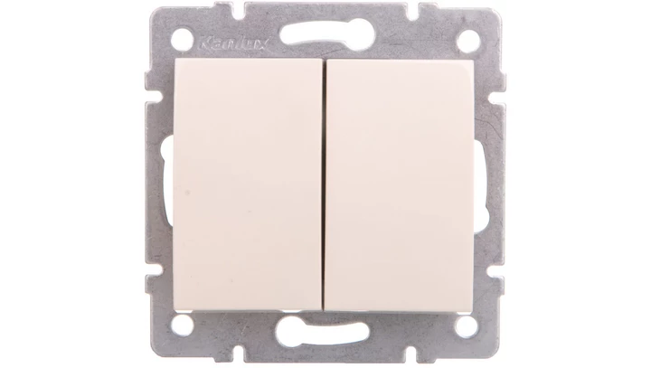 LOGI Łącznik zwierny podwójny śrubowy 10AX 250V kremowy 021022103 25129