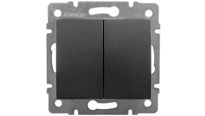 LOGI Łącznik zwierny podwójny śrubowy 10AX 250V grafit 021022141 25247