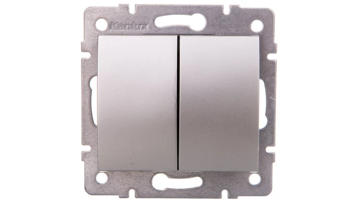 LOGI Łącznik zwierny podwójny śrubowy 10AX 250V srebrny 021022143 25188