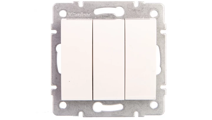 LOGI Łącznik potrójny śrubowy 10AX 250V biały 021090102 25076