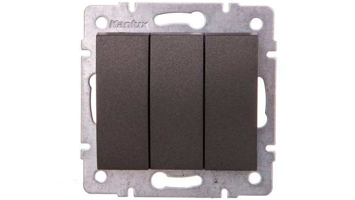 LOGI Łącznik potrójny śrubowy 10AX 250V grafit 021090141 25254