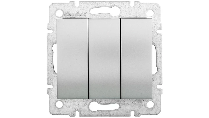 LOGI Łącznik potrójny śrubowy 10AX 250V srebrny 021090143 25195