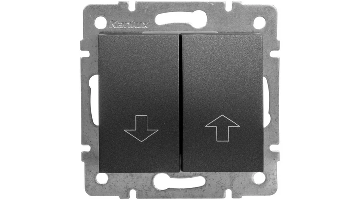 LOGI Łącznik żaluzjowy śrubowy 10AX 250V grafit 021100141 25255