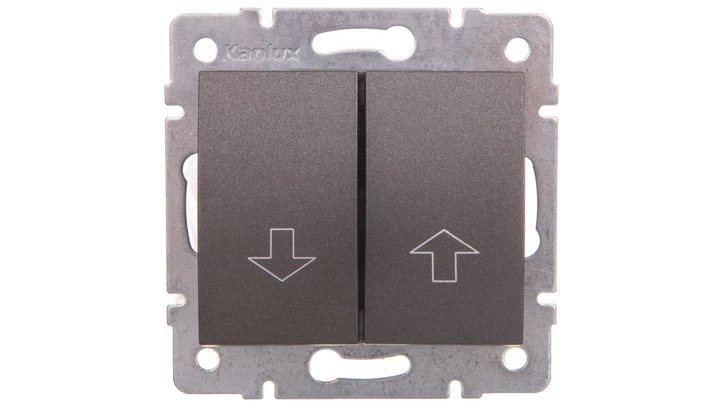 LOGI Łącznik żaluzjowy zwierny śrubowy 10AX 250V grafit 021310141 25276