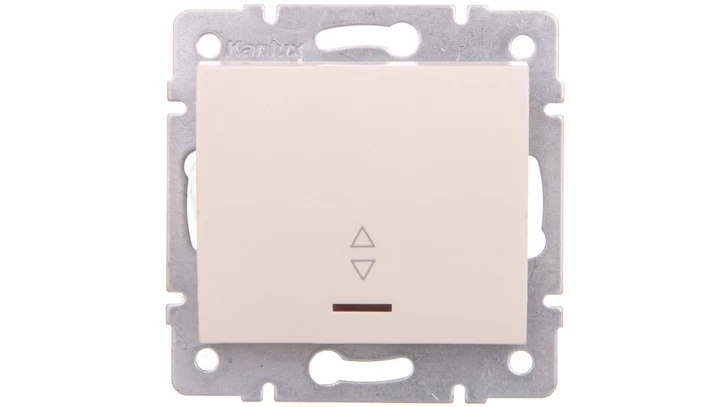 LOGI Łącznik schodowy z LED śrubowy 10AX 250V kremowy 021140103 25141