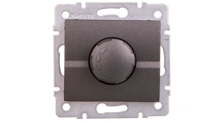 LOGI Ściemniacz obrotowy 500W z filtrem śrubowe 10AX 250V Grafit 25260